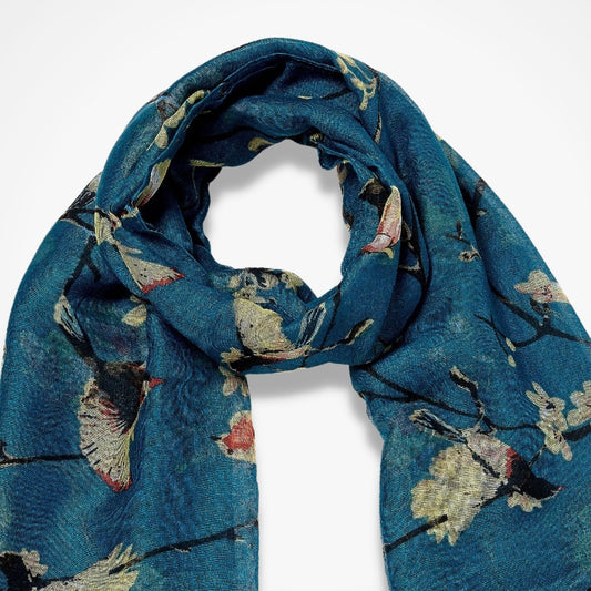 Bird and Blossom Scarf - Teal