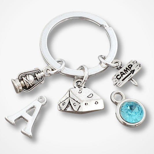 Camping Keyring - Silver