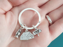 Load image into Gallery viewer, Camping Keyring - Silver
