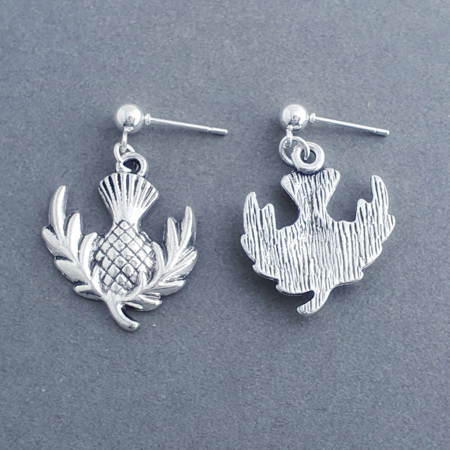 Thistle Stud Earrings - Silver