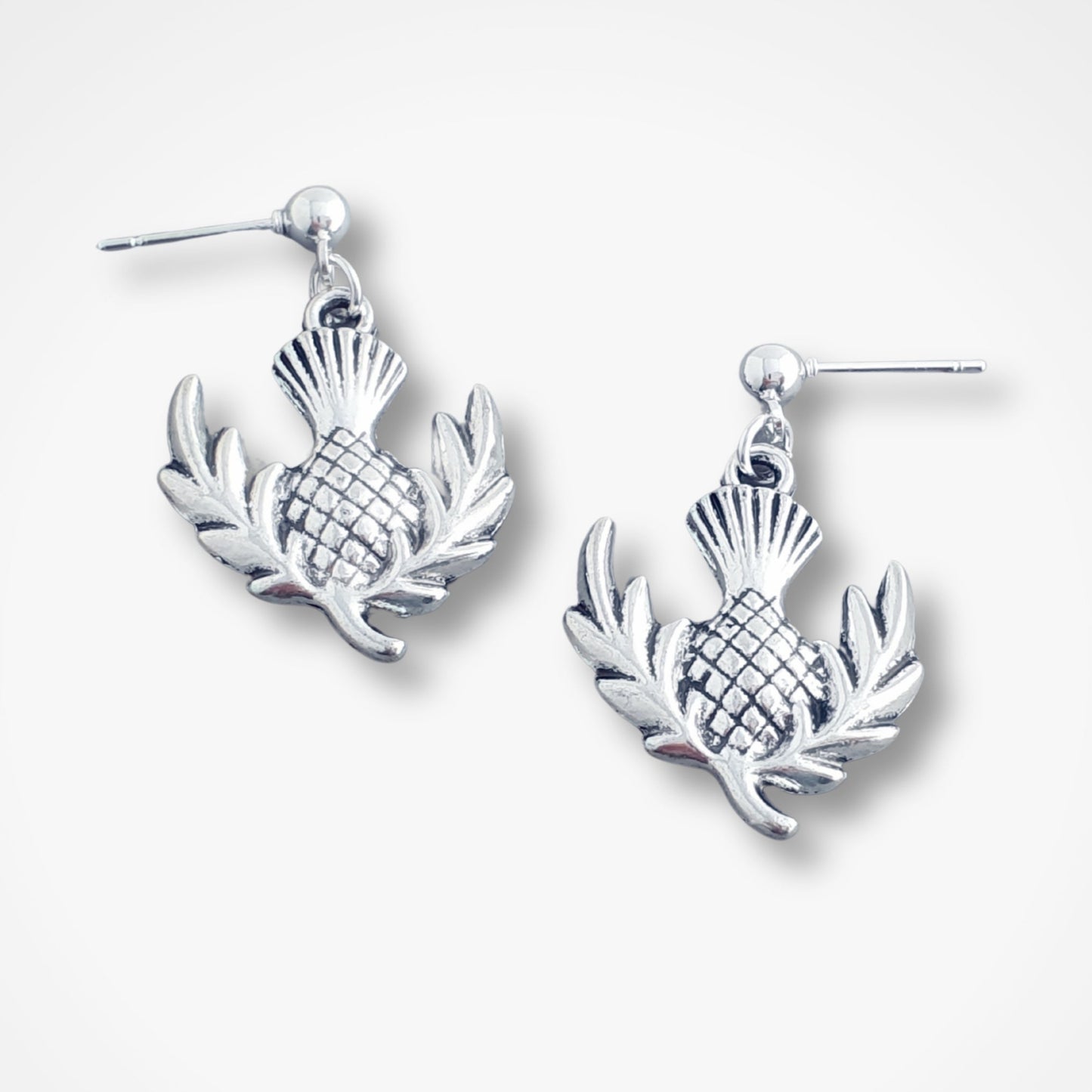 Thistle Stud Earrings - Silver