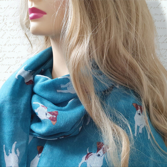 Jack Russell Dog Scarf - Turquoise