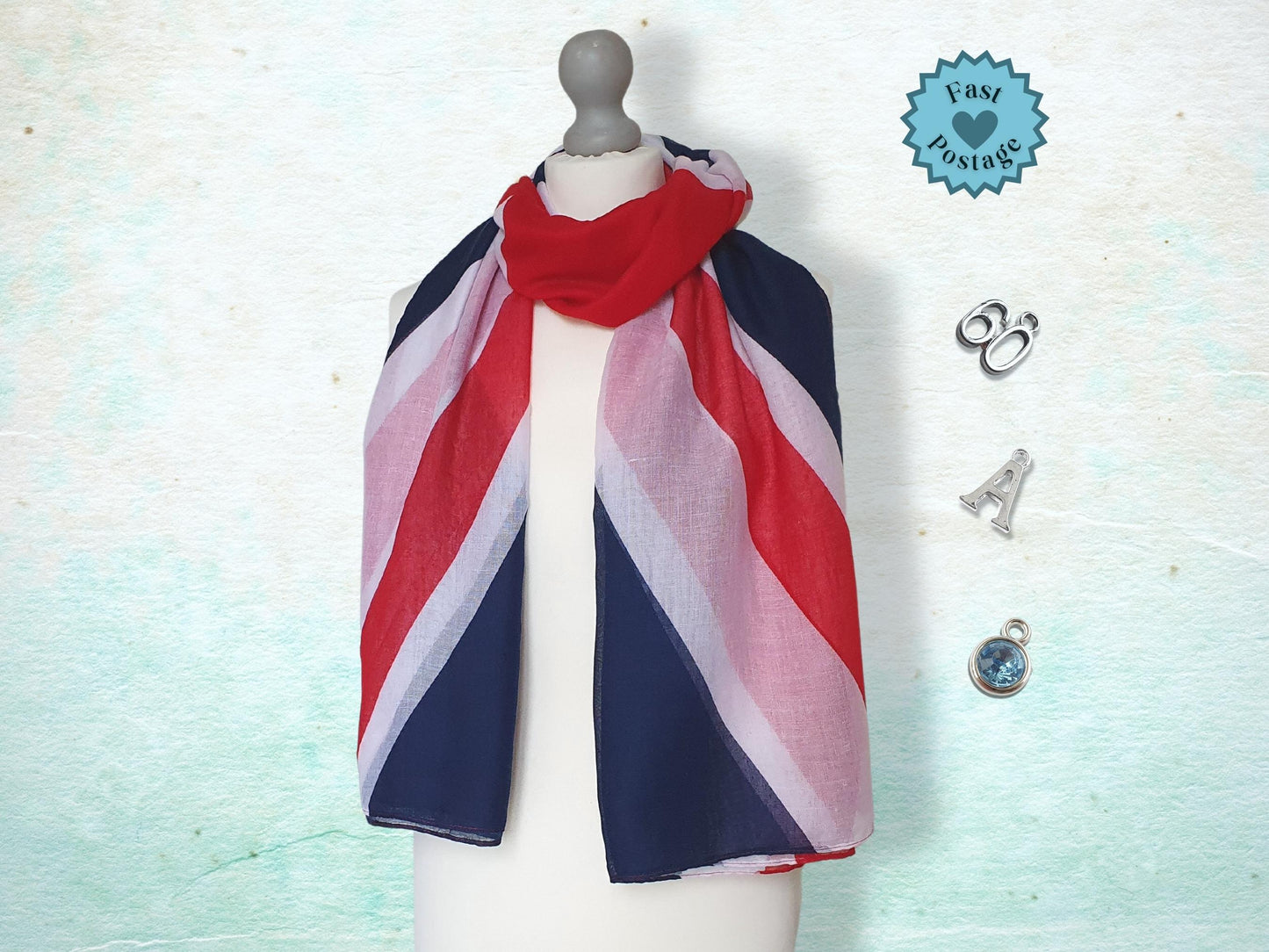 Union Jack Flag Scarf - Red, White & Blue