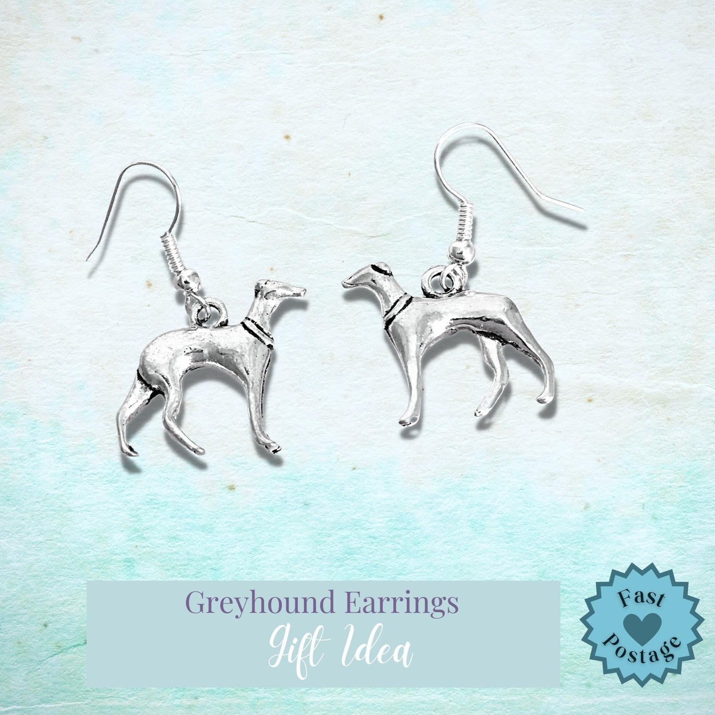 Greyhound Earrings - Silver