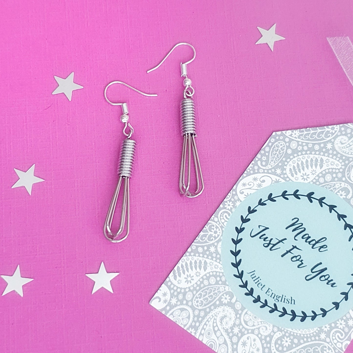 Whisk Earrings - Silver