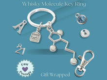 Load image into Gallery viewer, Whiskey Molecule Keyring - Silver
