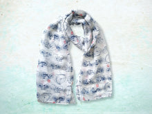 Load image into Gallery viewer, Vintage Bicycle Print Scarf - White
