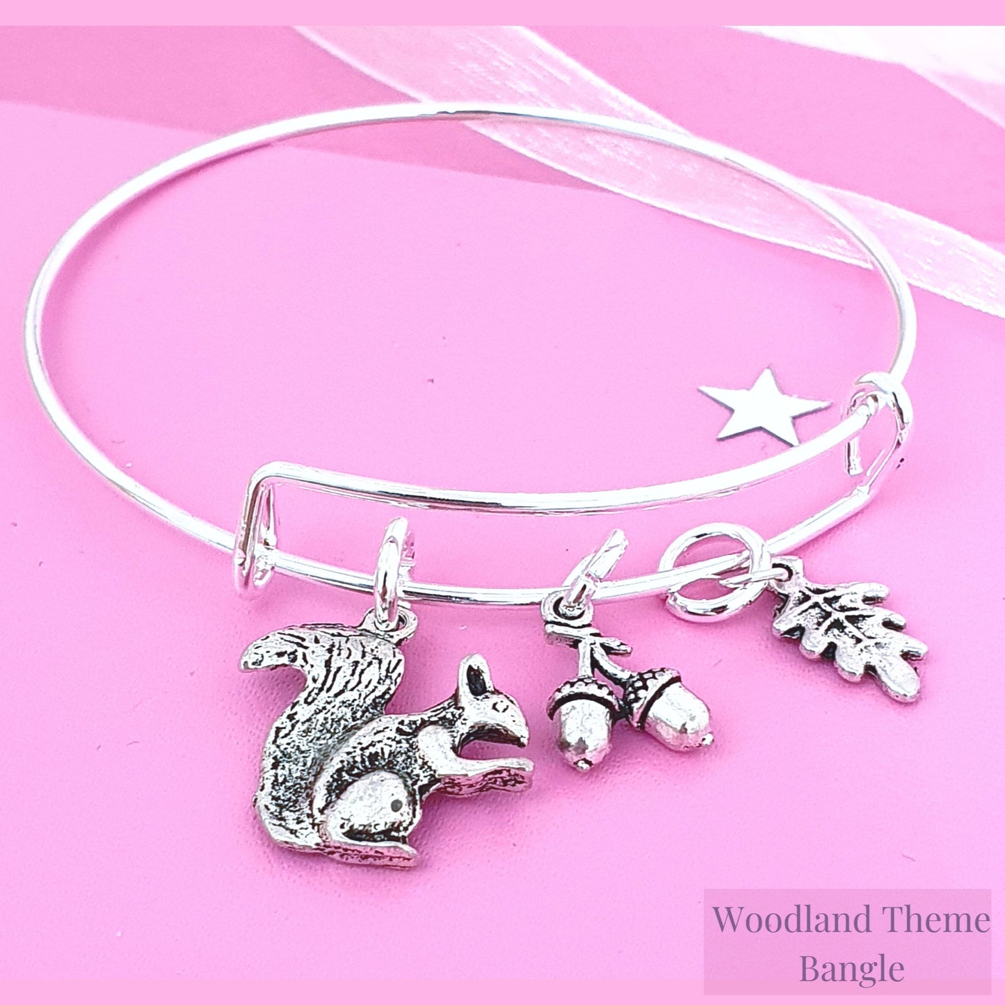 Squirrel Bangle - Silver