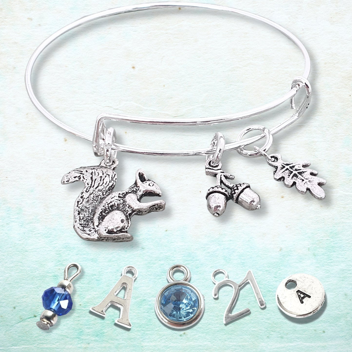 Squirrel Bangle - Silver