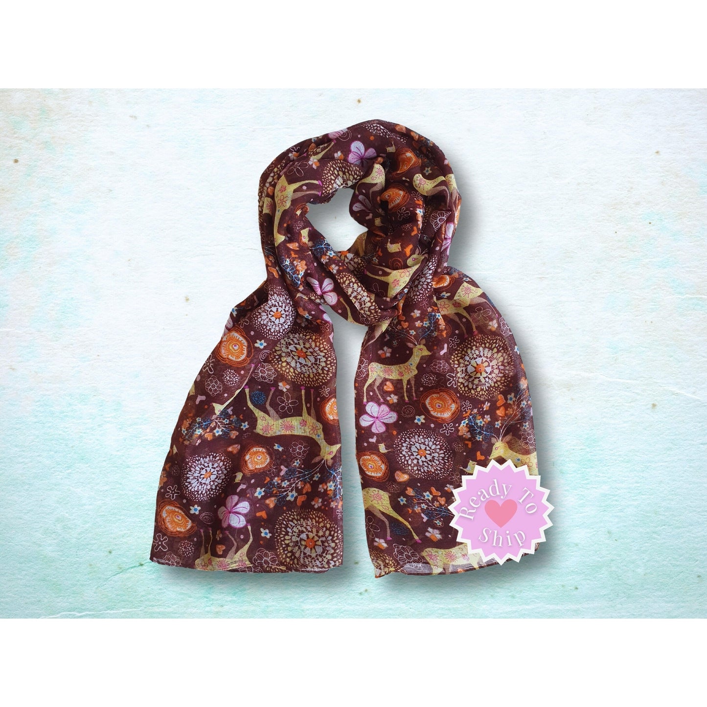 Magical Forest Scarf - Brown