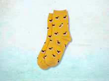 Load image into Gallery viewer, Cute Mustard Yellow Beagle Dog Socks - Fun and Stylish Footwear for Dog Lovers!
