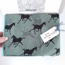 Load image into Gallery viewer, Trotting Horse Scarf - Teal
