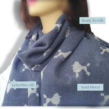 Load image into Gallery viewer, Poodle Print Scarf - Blue
