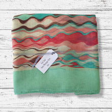 Load image into Gallery viewer, Abstract Waves Print Scarf Green
