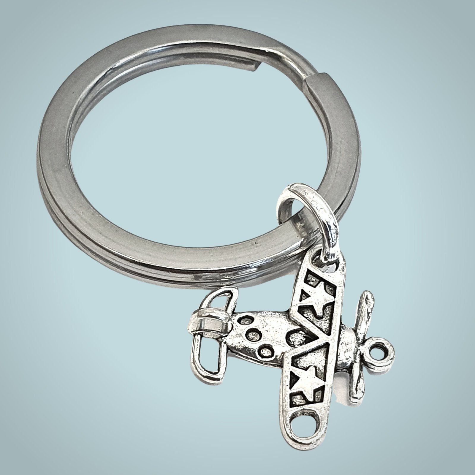 Aeroplane Keyring Silver