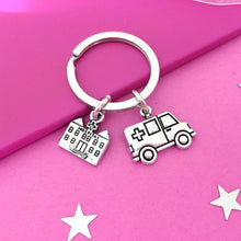 Load image into Gallery viewer, Ambulance Keyring Silver

