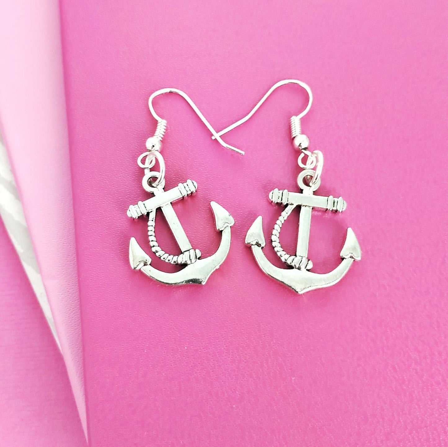 Anchor Earrings Silver