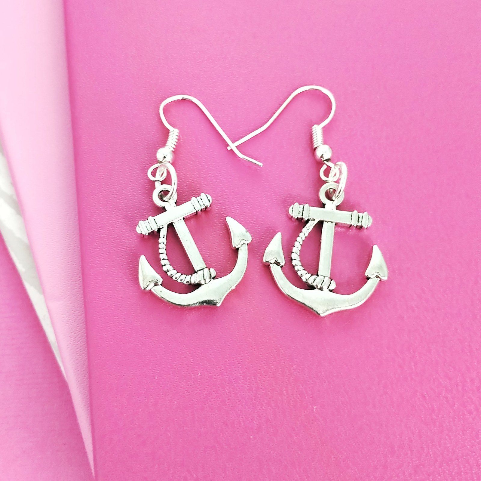 Anchor Earrings Silver