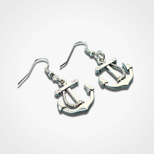 Anchor Earrings Silver