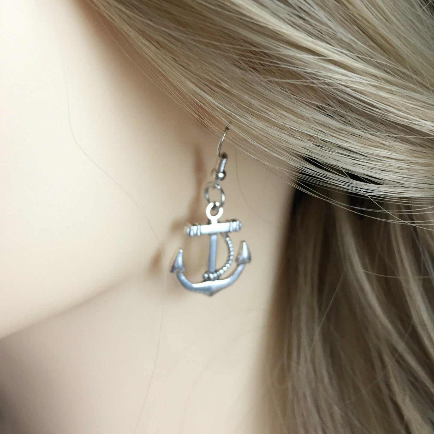 Anchor Earrings Silver