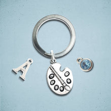 Load image into Gallery viewer, Art Palette Keyring Silver
