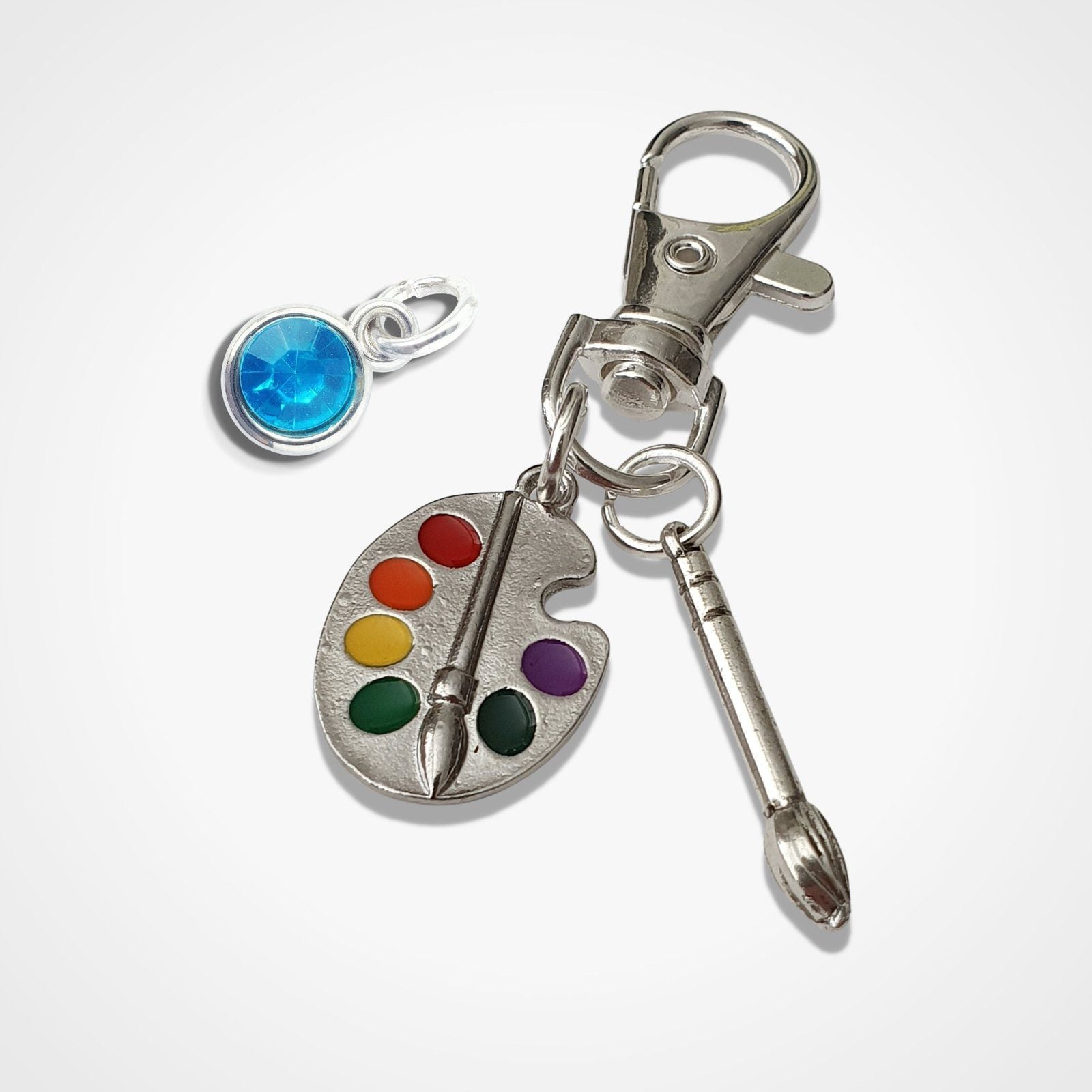 Artist Bag Clip Silver Enamel