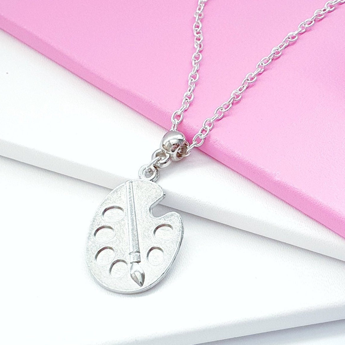 Artists Palette Necklace Silver