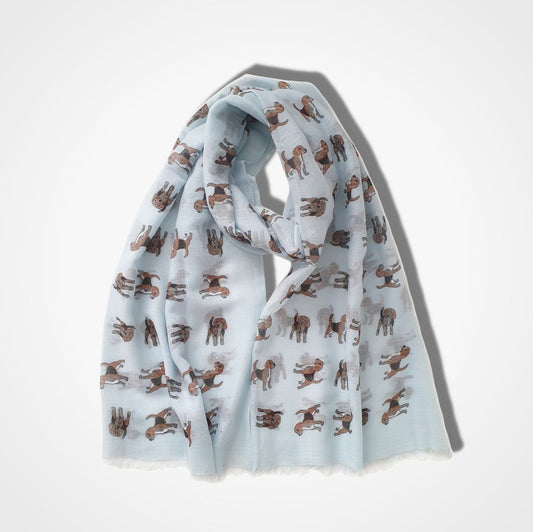 Beagle Dog Scarf Blue