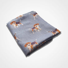 Load image into Gallery viewer, Beagle Dog Scarf Grey Blue
