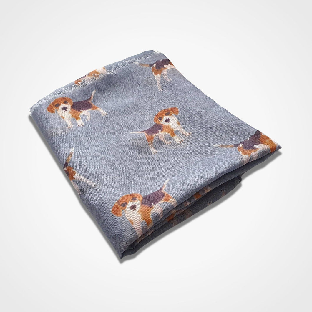 Beagle Dog Scarf Grey Blue