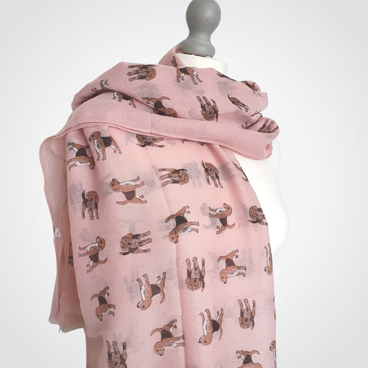 Beagle Dog Scarf Pink