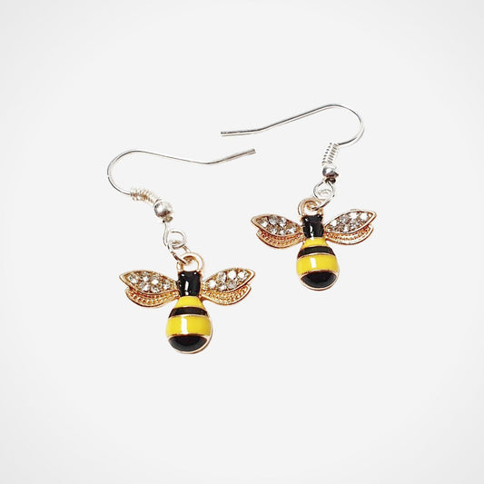Bee Earrings Silver