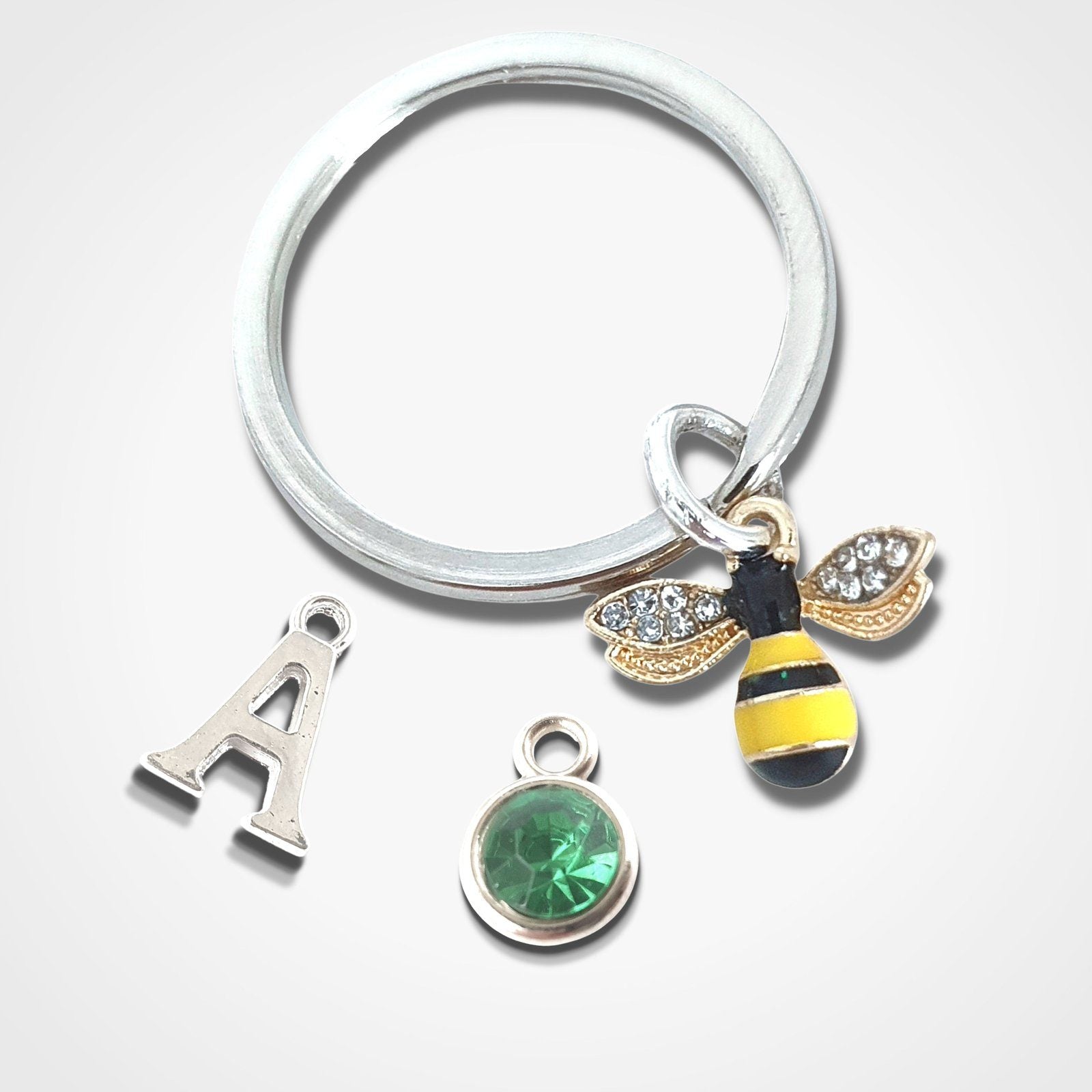 Bee Happy Keyring Silver