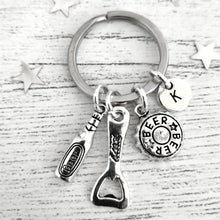 Load image into Gallery viewer, Beer Lover Keyring Silver
