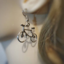 Load image into Gallery viewer, Bicycle Earrings Silver
