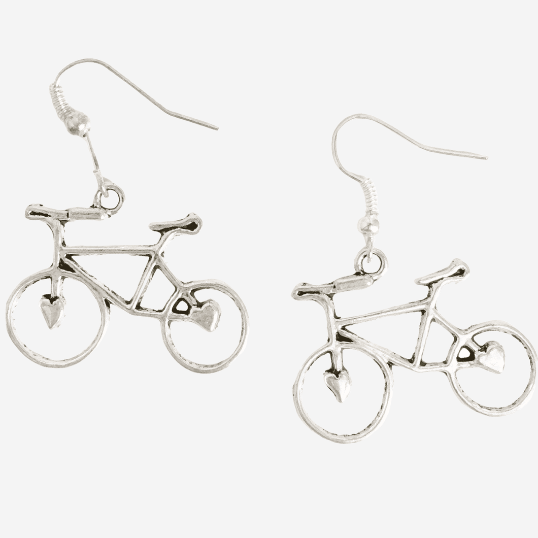 Bicycle Earrings Silver
