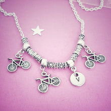 Load image into Gallery viewer, Bicycles Necklace Silver
