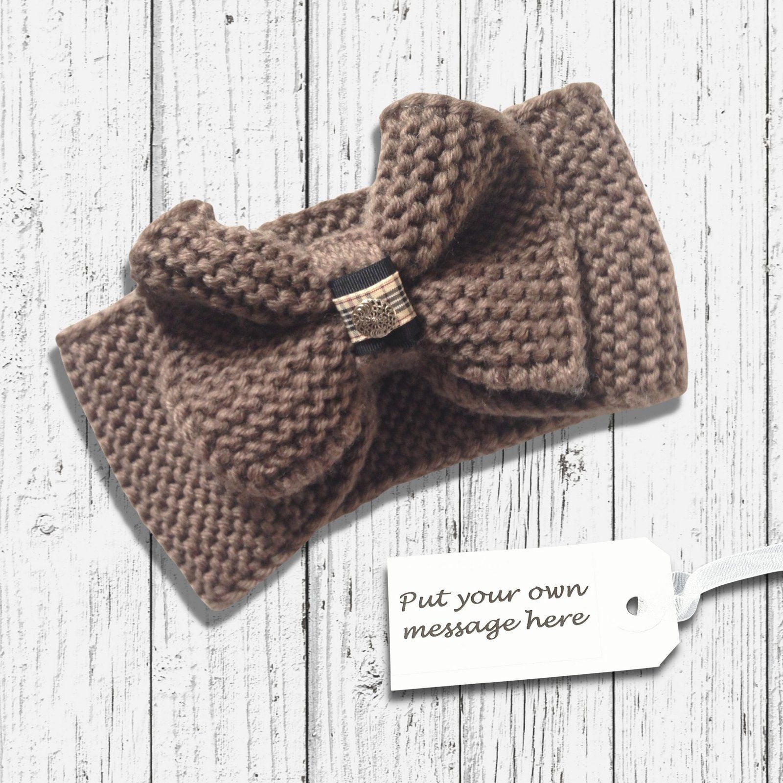 Big Bow Headband Taupe