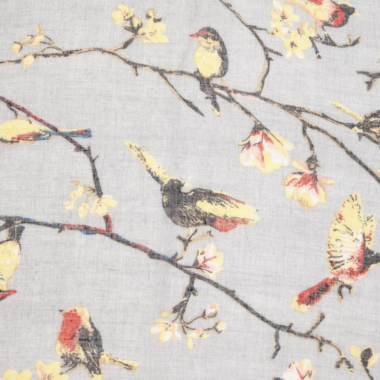 Bird Blossom Scarf Grey