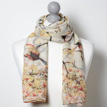 Load image into Gallery viewer, Bird Blossom Scarf White
