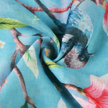 Load image into Gallery viewer, Bird Flower Scarf Aqua
