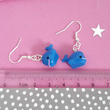 Load image into Gallery viewer, Blue Whale Earrings Silver
