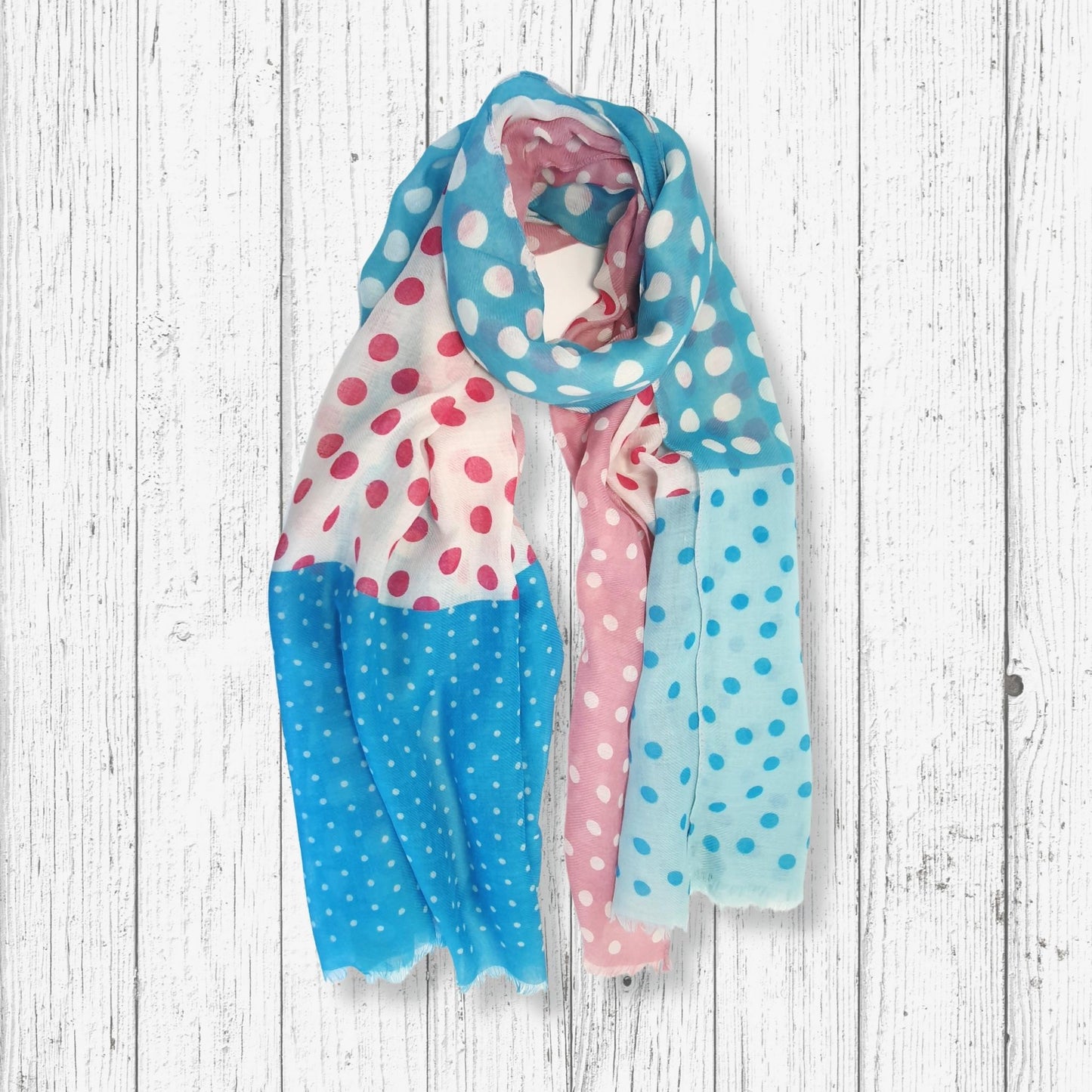 Polka Dot Patchwork Scarf