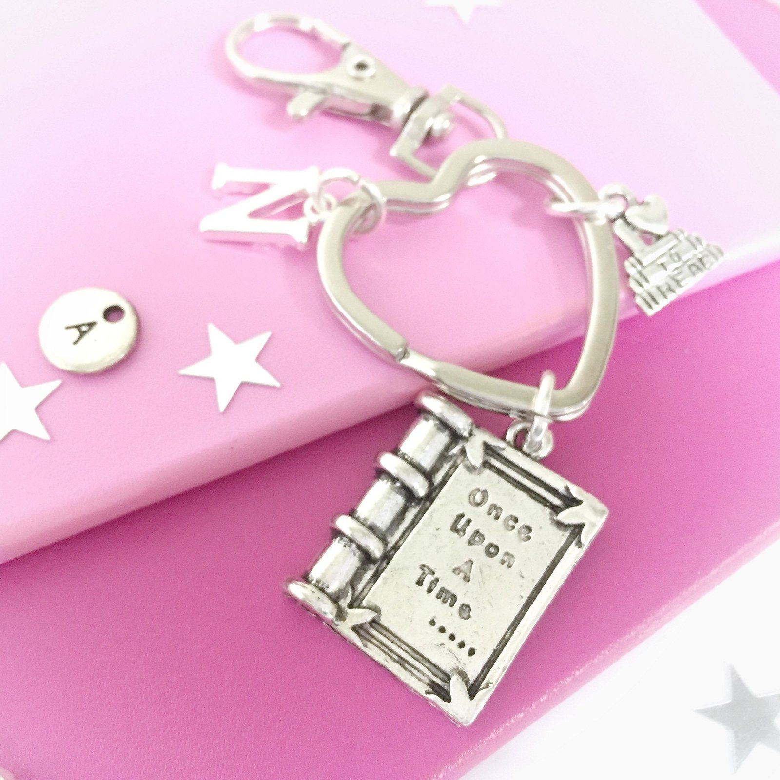 Book Keyring Silver