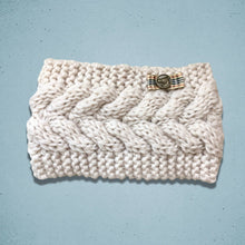Load image into Gallery viewer, Cable Knitted Headband Ecru
