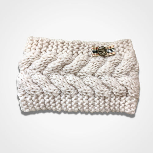 Cable Knitted Headband Ecru