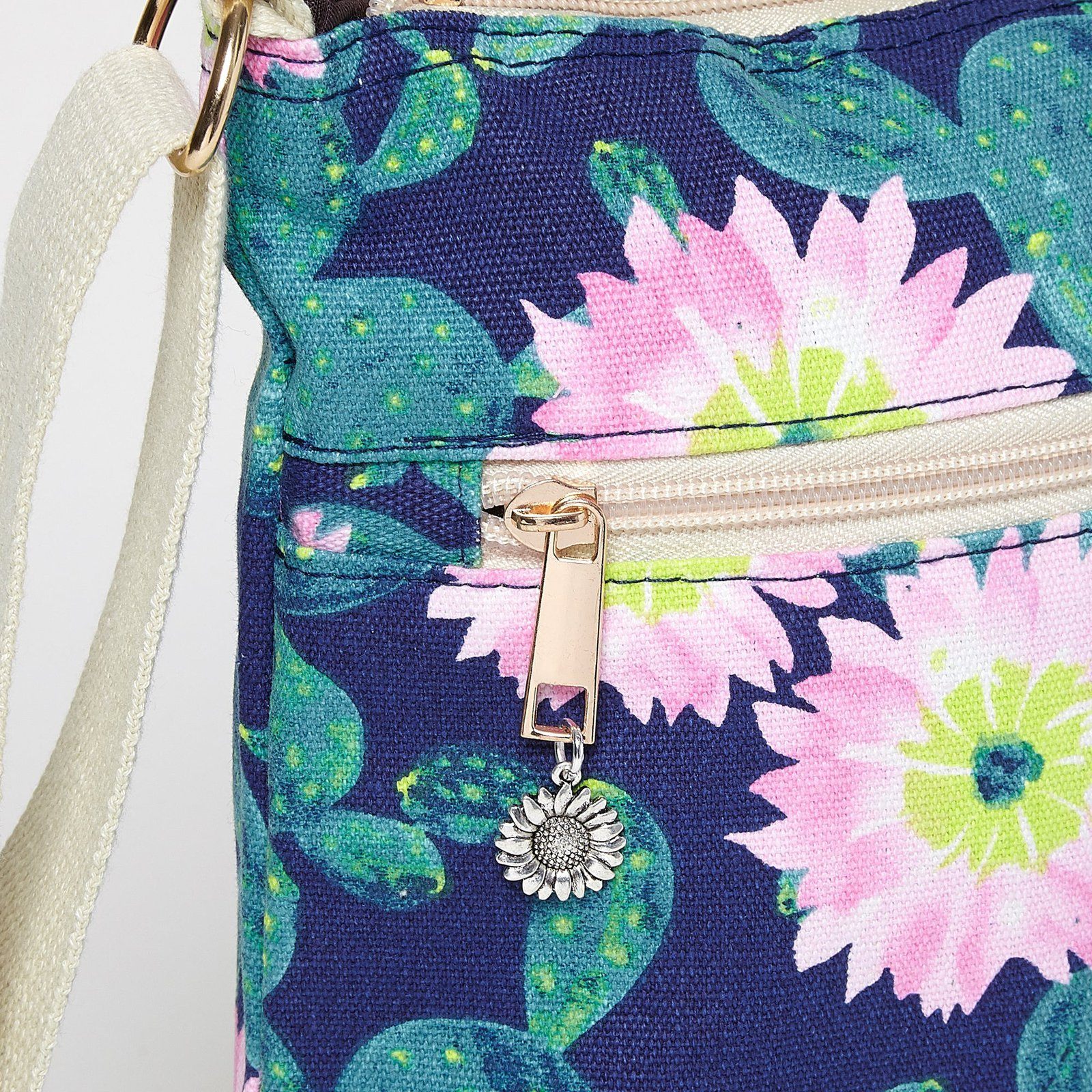 Cactus Cross Body Bag Blue Green