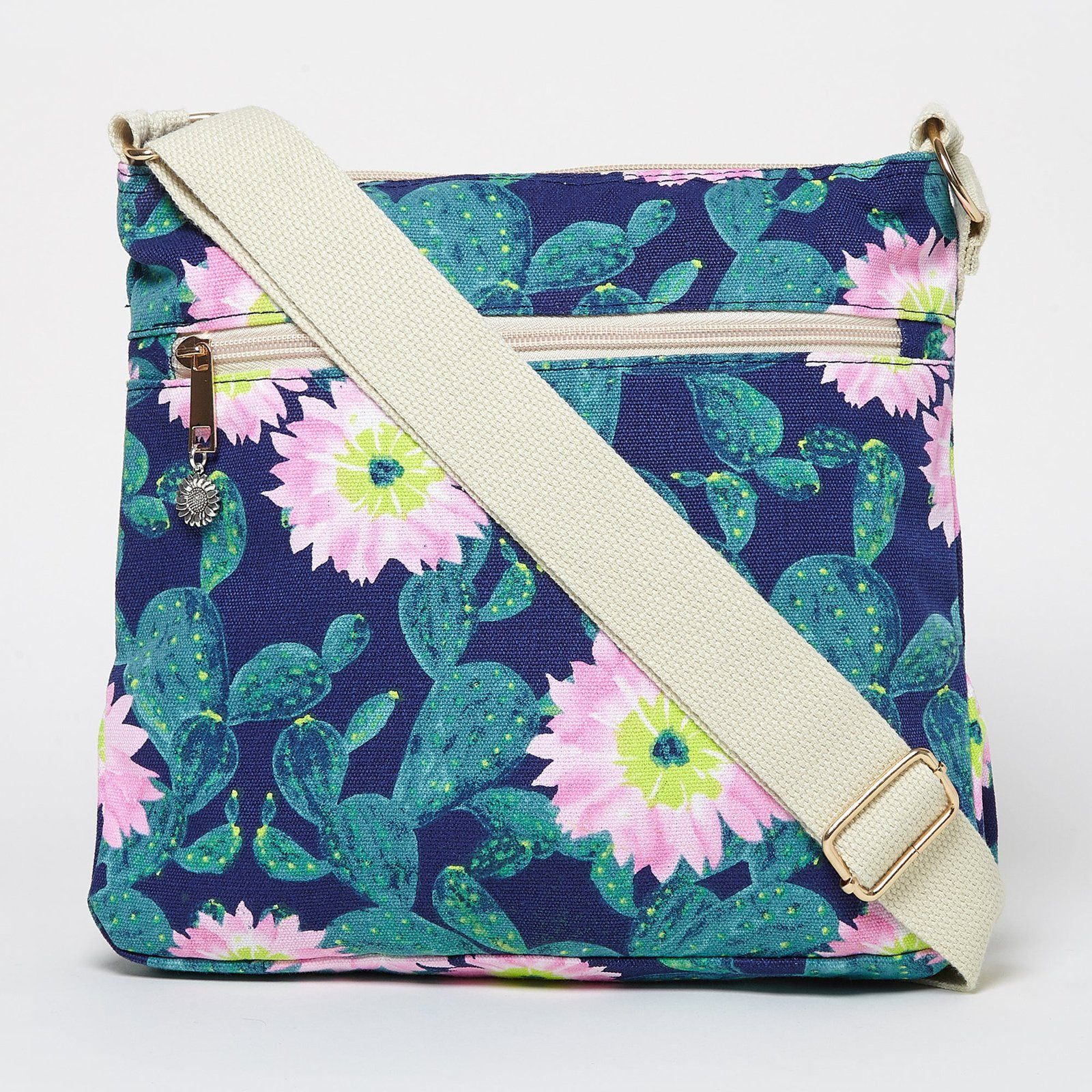 Cactus Cross Body Bag Blue Green