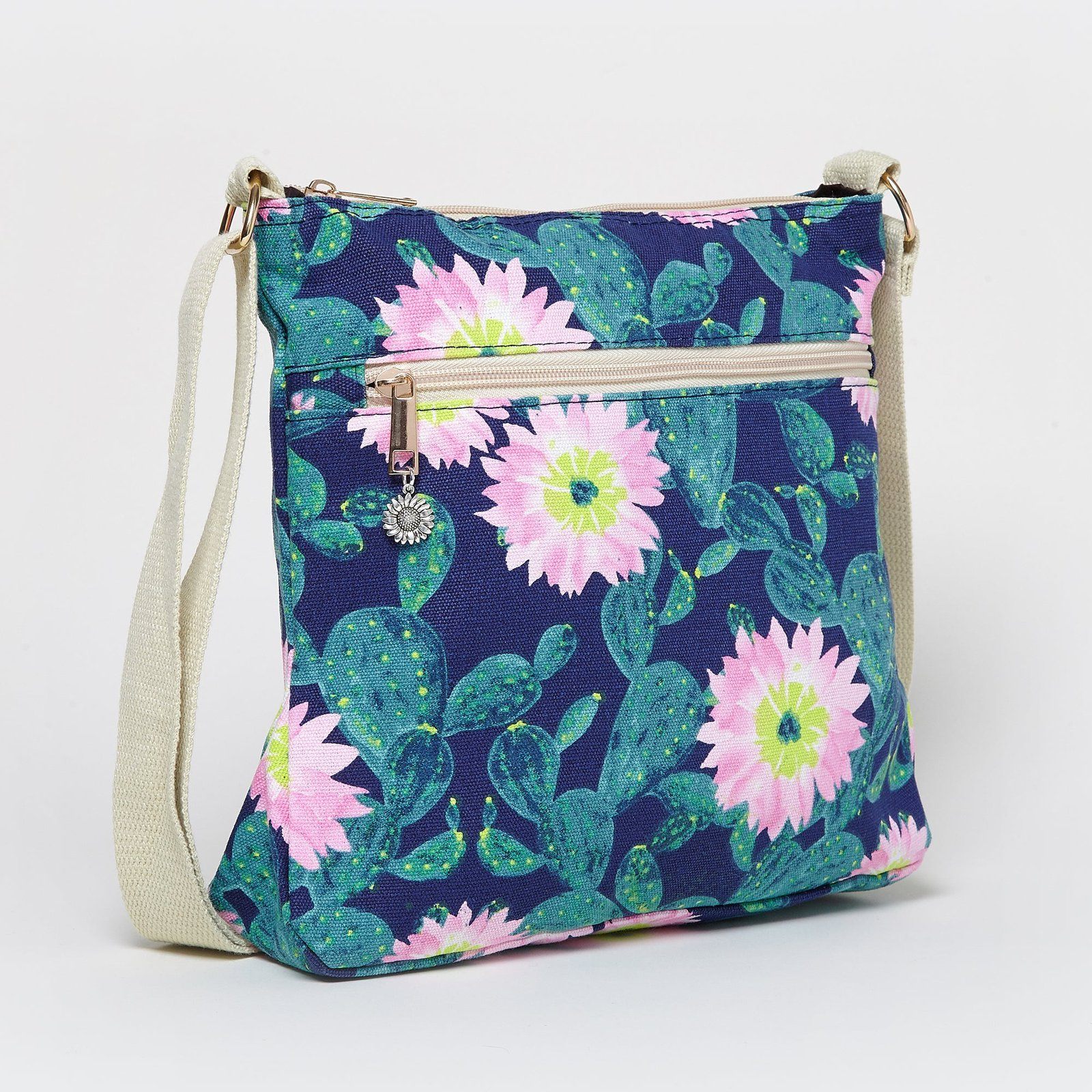 Cactus Cross Body Bag Blue Green