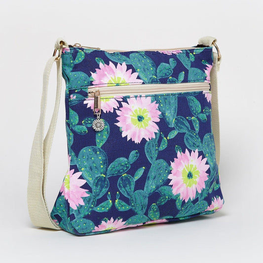 Cactus Cross Body Bag Blue Green